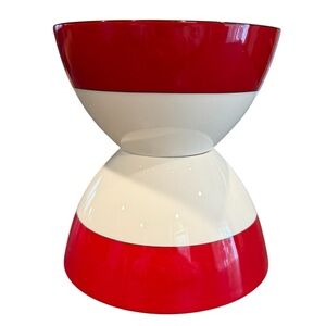 Kate Spade Lenox Rutherford set of circle bowls red white